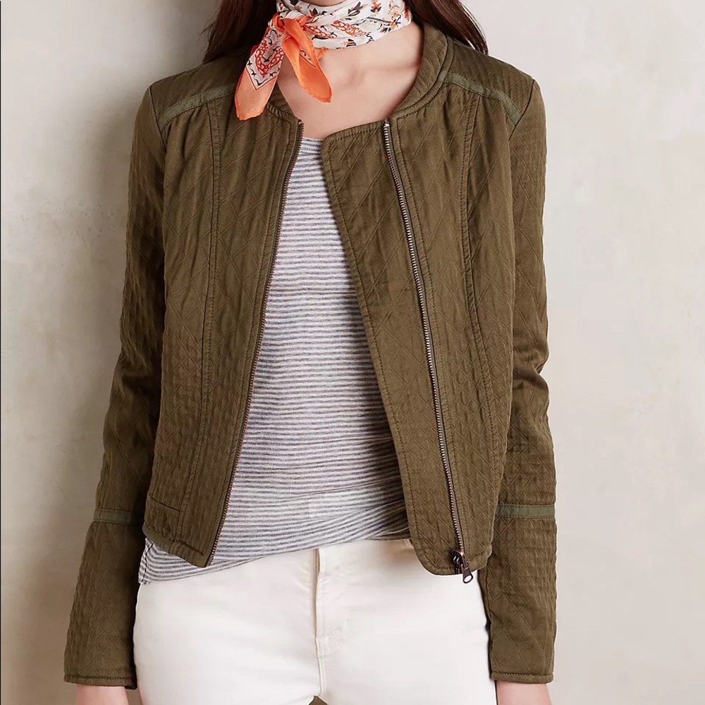Anthropologie Quilted Riding Jacket
